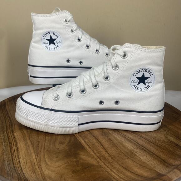 Converse Chuck Taylor AllStar Lift Womens White Size 7.5 HighTop Platform Shoes - Picture 2 of 8